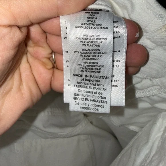 NWT Good American White Good Legs Flare Jeans - Picture 10 of 12